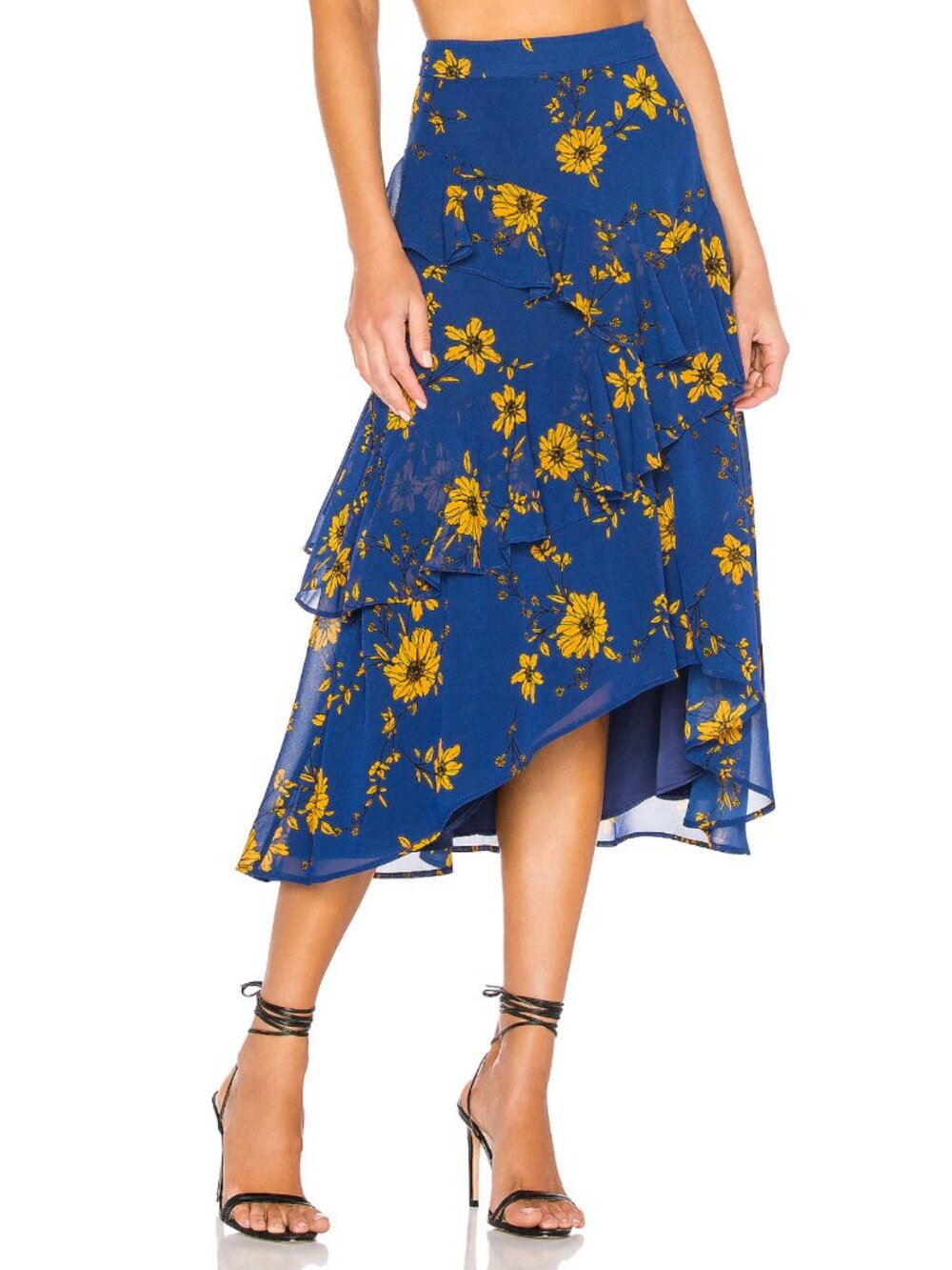 REVOLVE House of Harlow 1960 Jacinda Midi Skirt Blue Daisy Floral Womens Size XS